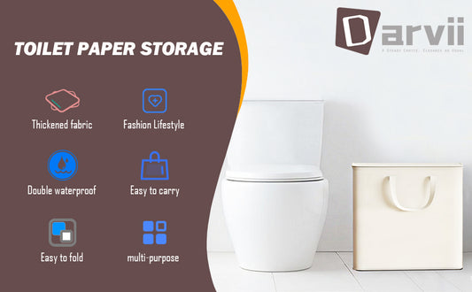 Elevate Your Bathroom with the Darvii Multifunctional Waterproof Canvas Toilet Paper Storage Box