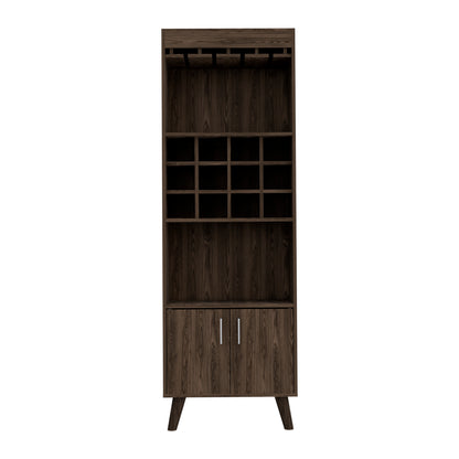 Dark Walnut 1-Drawer 2-Shelf Bar Cabinet