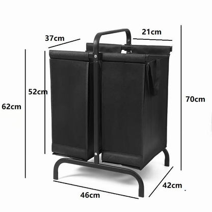 2-Tier Laundry Hamper 110L Large Oxford Clothes Basket Sorter with, Lid and Sorting Cards for Clothes & Toys Storage,Black