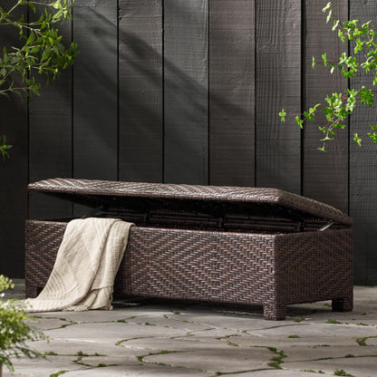 SANTIAGO PE WICKER STORAGE BENCH