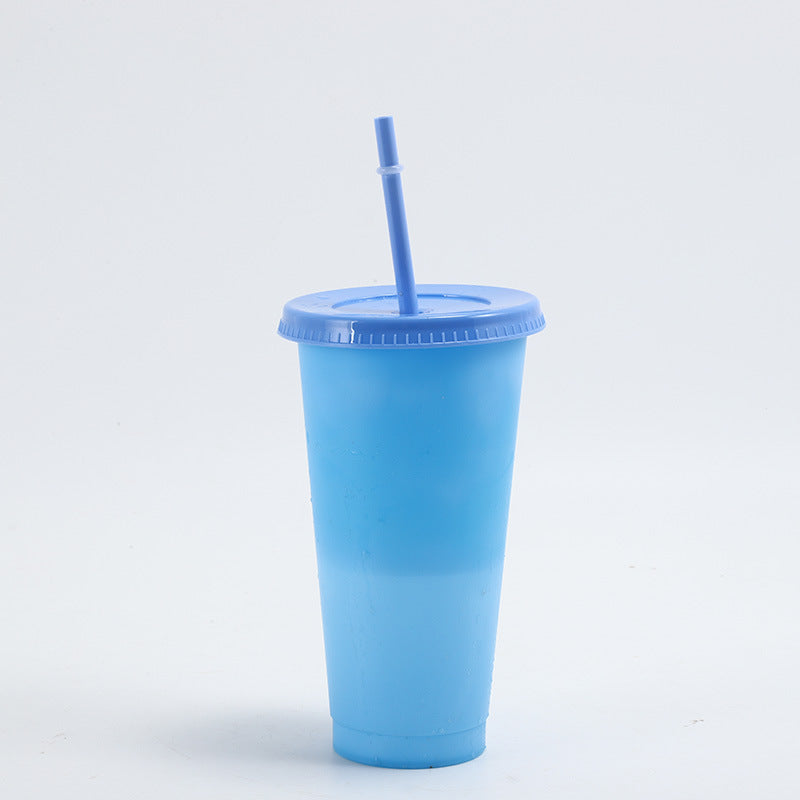 700ml Factory direct sales temperature sensitive cold color changing cup large capacity pp plastic straw cup fashionable water cup wholesale can add logo