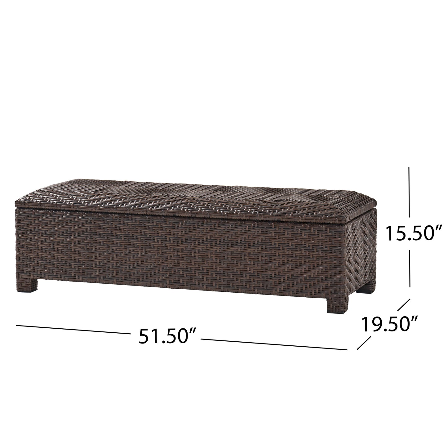 SANTIAGO PE WICKER STORAGE BENCH