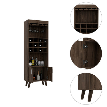 Dark Walnut 1-Drawer 2-Shelf Bar Cabinet