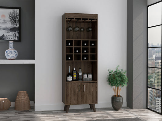 Dark Walnut 1-Drawer 2-Shelf Bar Cabinet